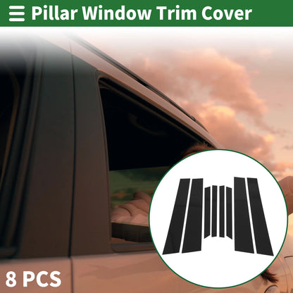 8 Pcs Door Pillar Window Trim Replacement for BMW X6 (2015–2019) Black