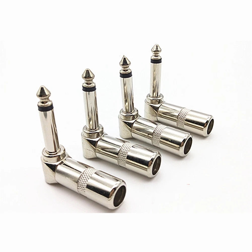 Pack of 4 Right Angle 35mm Audio Connectors for Guitar Cable