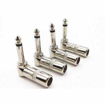 Pack of 4 Right Angle 35mm Audio Connectors for Guitar Cable