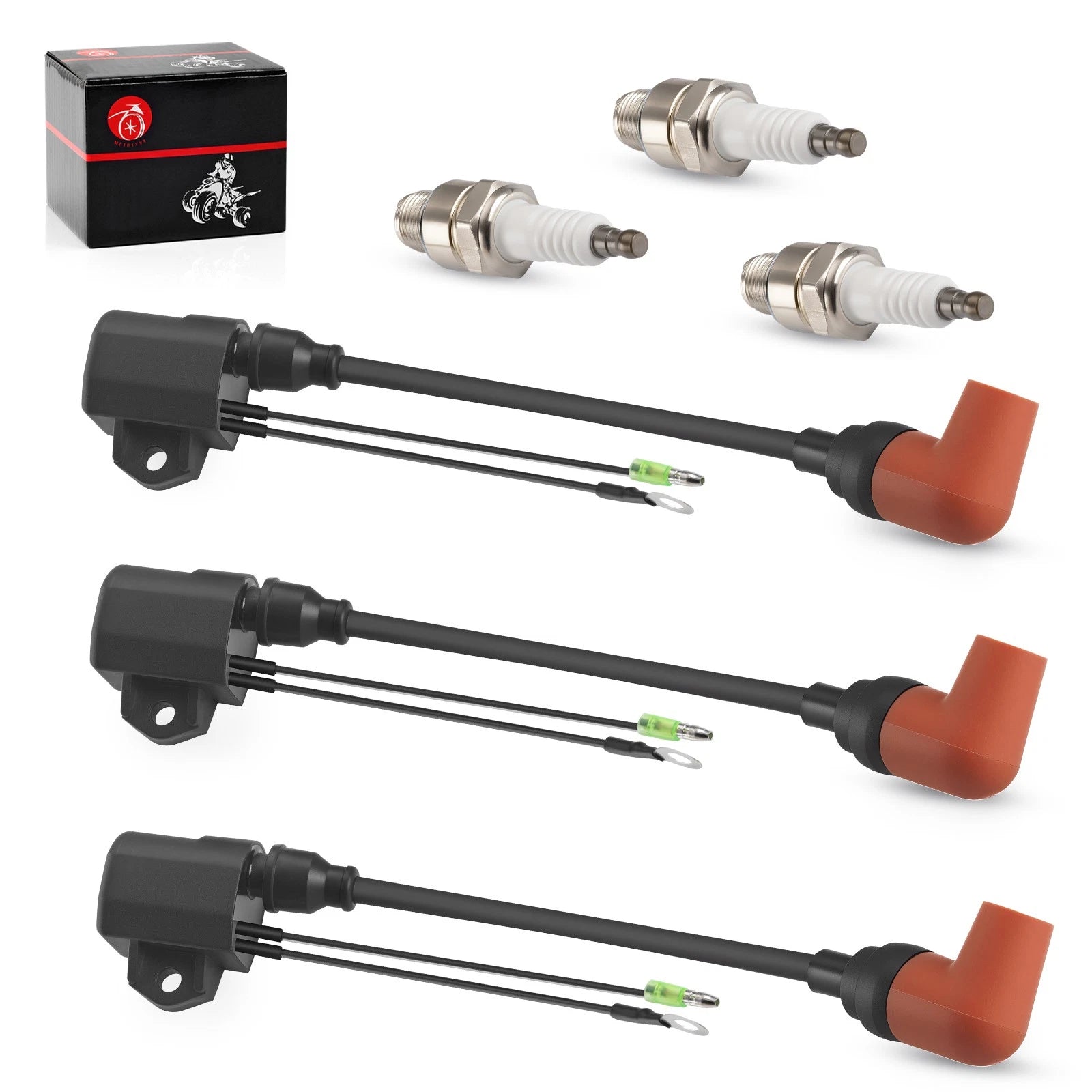 3X Ignition Coil w/ Spark Plug for Yamaha 2 Stroke 55-90 HP (1992–2009)