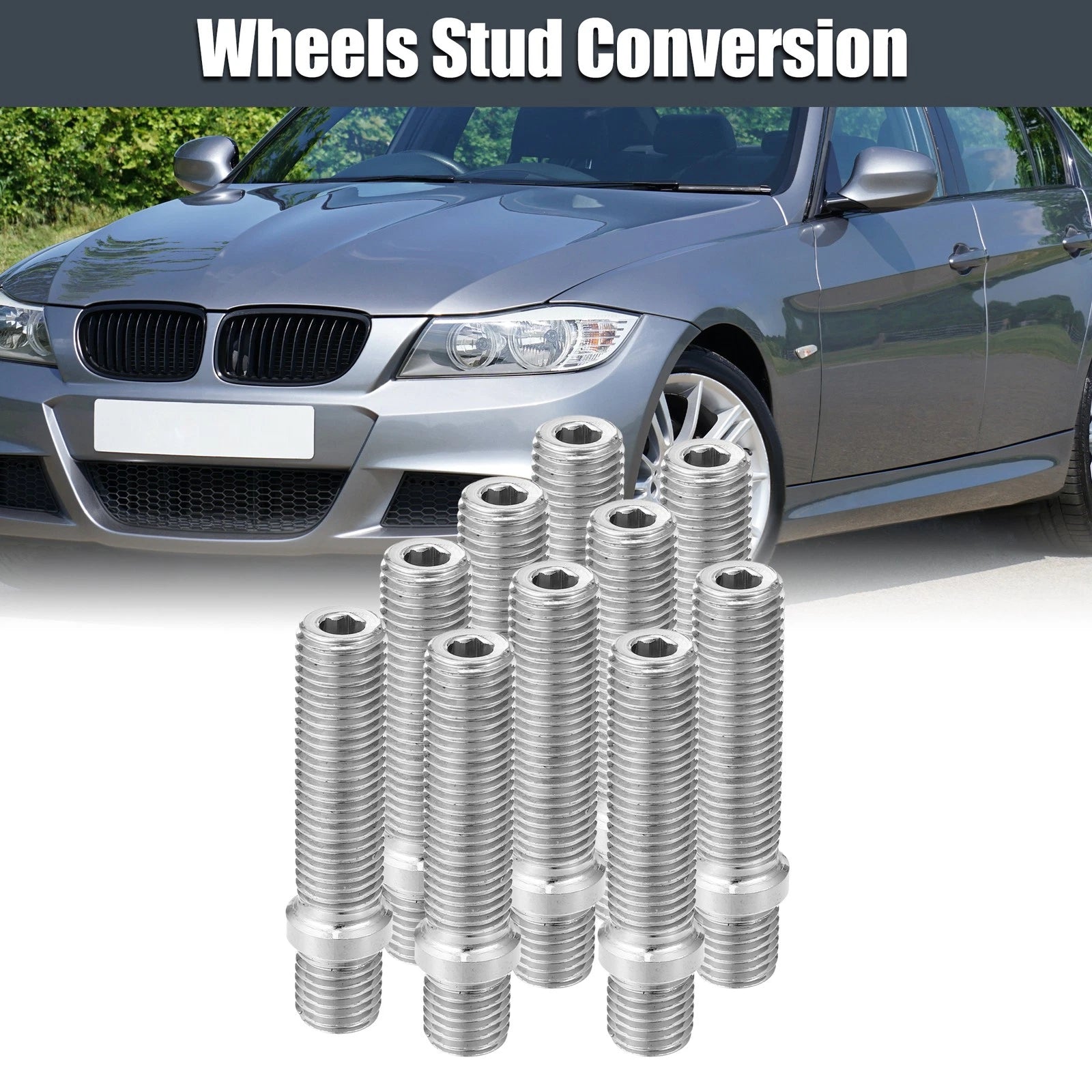 10 Pcs Wheel Studs M12x1.5 58mm Replacement for BMW (2000–2025)