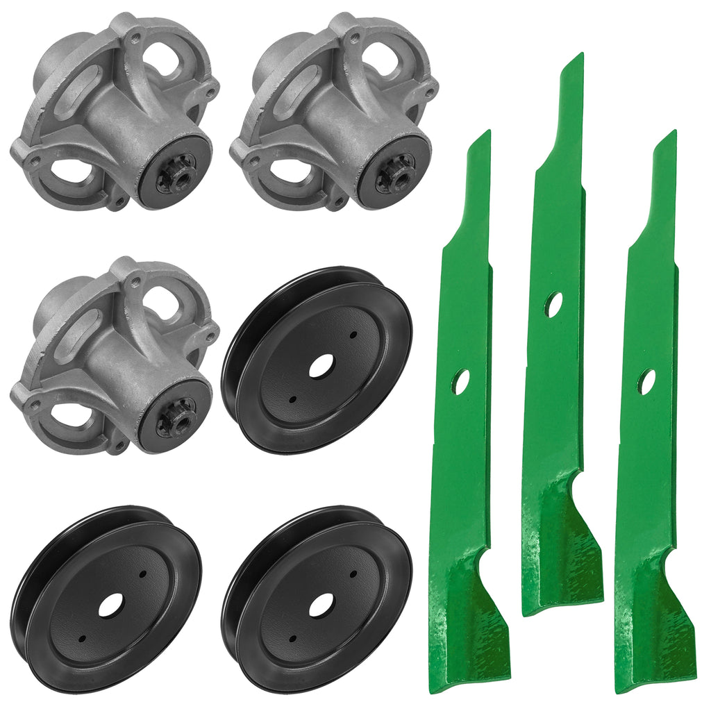 Deck Spindles with Pulleys and Blades for Murray RZT26520 Zero-Turn (52")