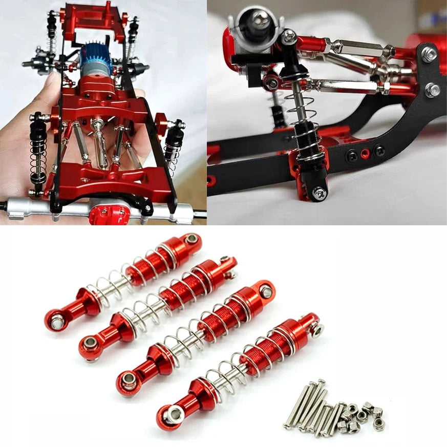 4X Metal Shock Absorber Spring Damper for WPL C14 C24 C34 MN D90 D91 D96