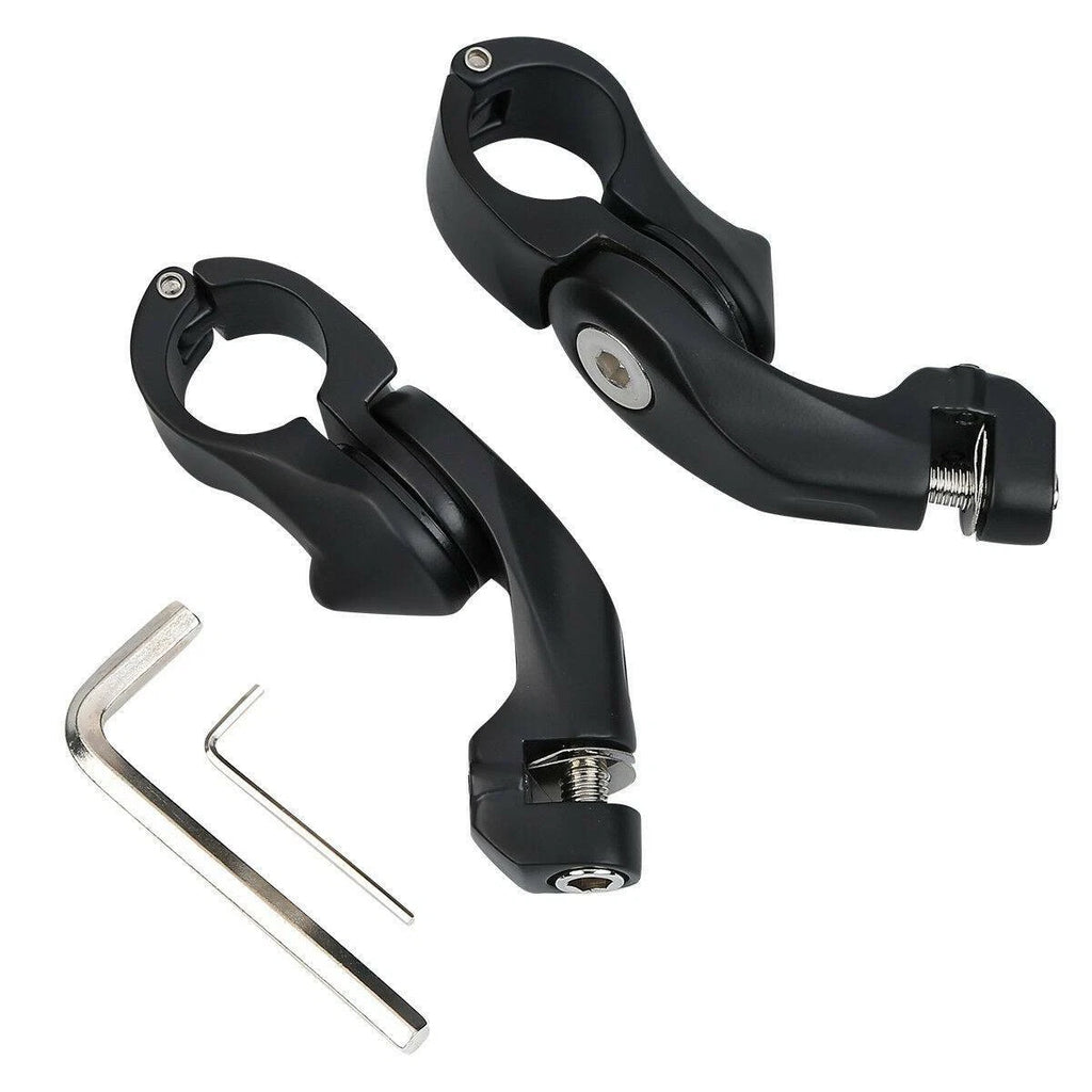 1-1/4" Matte Black Short Angled Highway Engine Guard Footpeg Pegs for