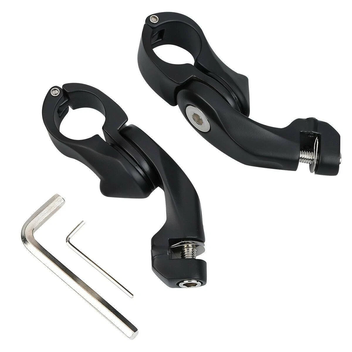 1-1/4" Matte Black Short Angled Highway Engine Guard Footpeg Pegs for