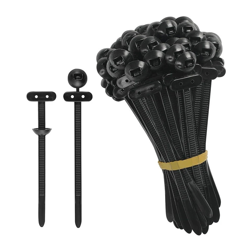 Nylon Cable Tie Buckle for Zip Ties (Heavy Duty, Self Locking, Black)