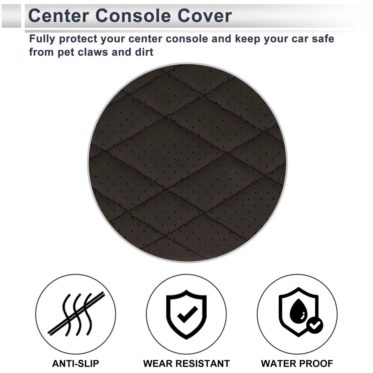 Center Console Cover with Storage Bag for BMW 7 Series (2016–2022) Deep Brown