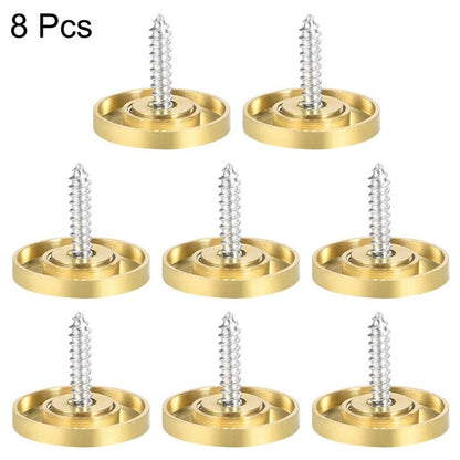 Set of 8 Advertising Mirror Nail Fasteners with Solid Brass Construction