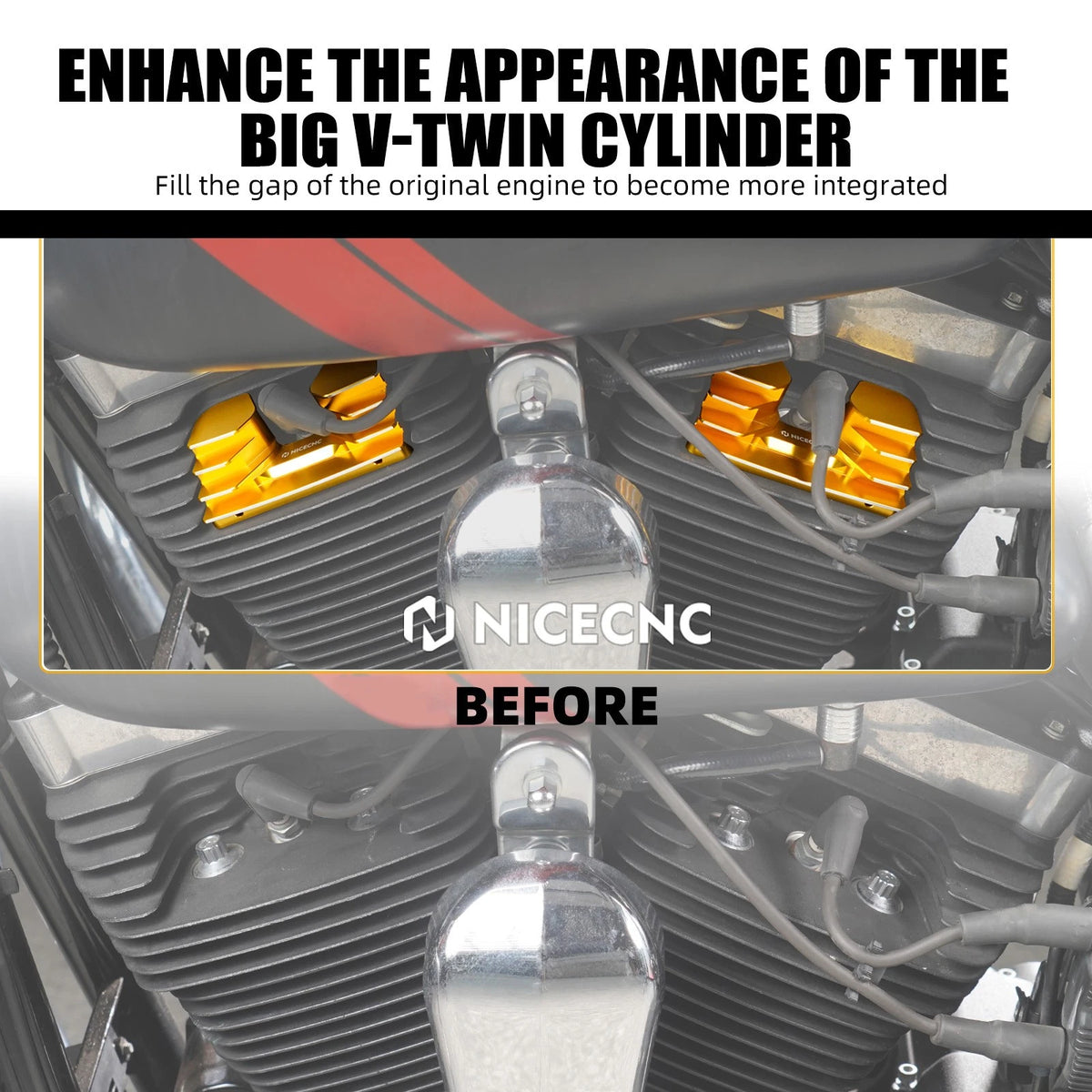 CNC Finned Spark Plug Covers for Harley Dyna Street Bob EFI (2006–2017)