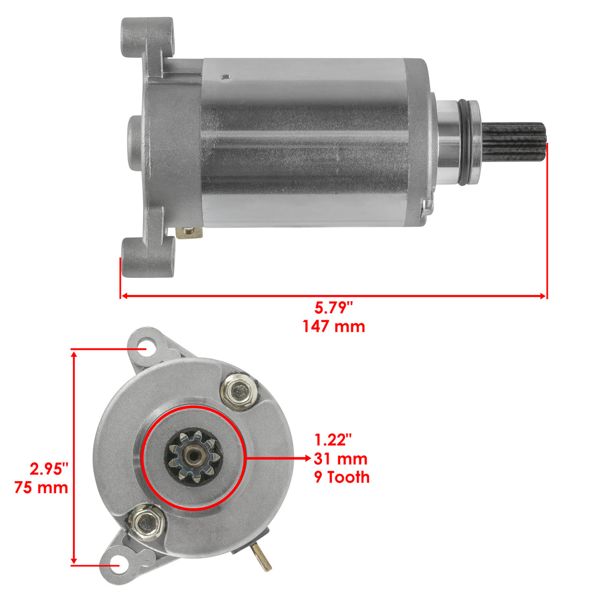 Starter Motor With Relay Solenoid for Hyosung GV125 GV250 Aquila (2000–2001)