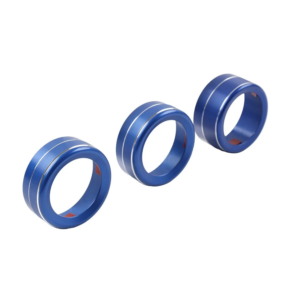 Set of 2 Blue AC Climate Control Knob Ring Covers for Mazda 3 (2014–2018) CX-5 (2016–2019)