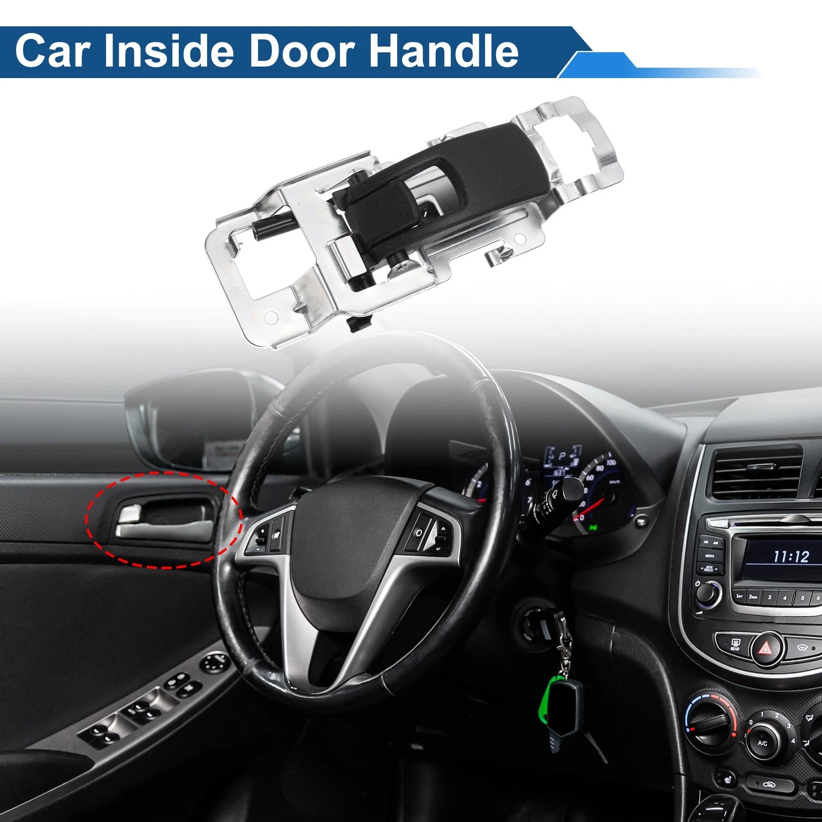 Front Passenger Side Interior Door Handle Replacement for Chevrolet Equinox (2018–2024)