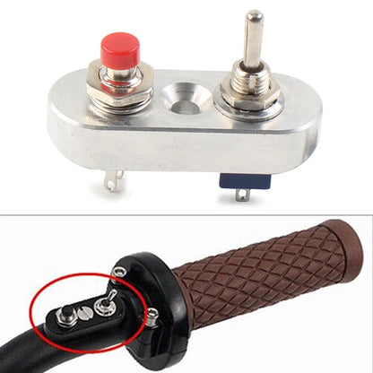 7/8" Handlebar Mini Dual Toggle Switch Button For Horn Headlight ON-OFF Silver