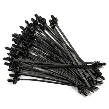 50pcs Black Nylon Cable Ties for Automotive Accessories