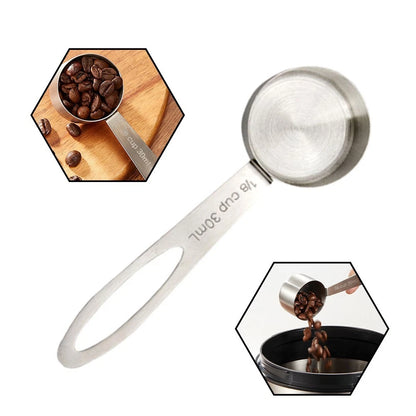 2X Stainless Steel Coffee Scoop Measuring Cups for Milk Powder & Sugar