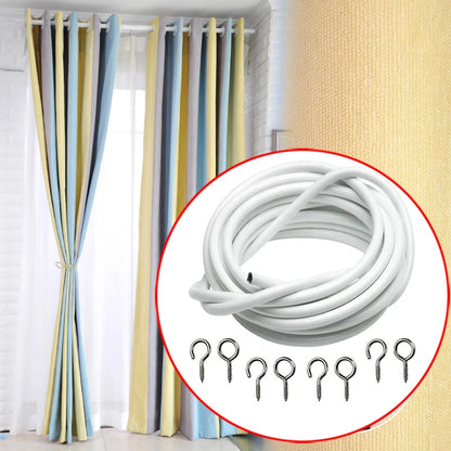 Net Curtain Wire for DIY Window Cord Cable with Hooks & Eyes
