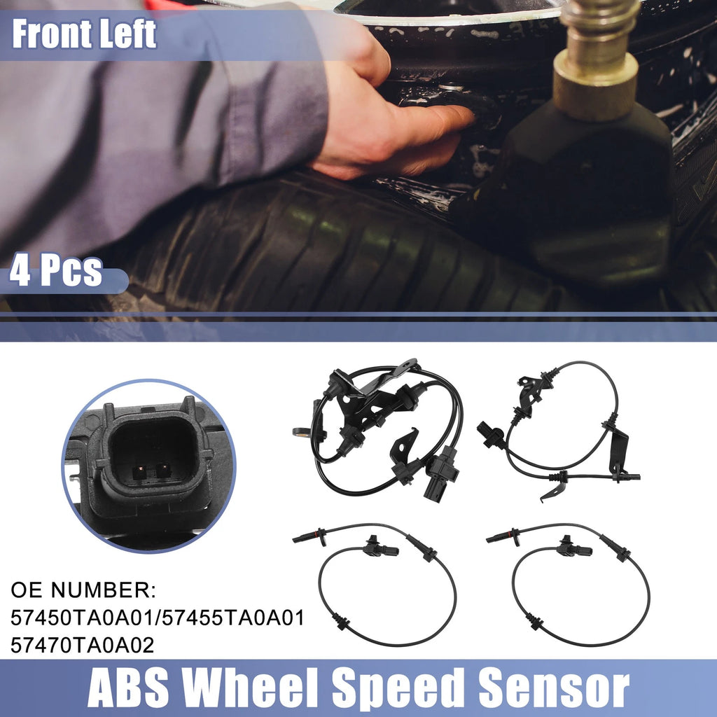ABS Sensor Front Rear Left Right 4PCS Replacement for Honda Accord (2008–2012)