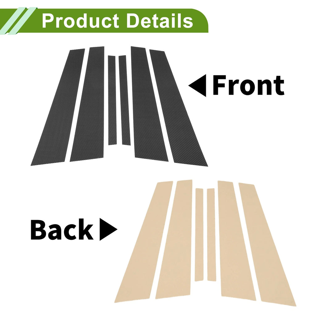 6 Pcs Door Pillar Window Trim Replacement for BMW 7-Series (2009–2017)