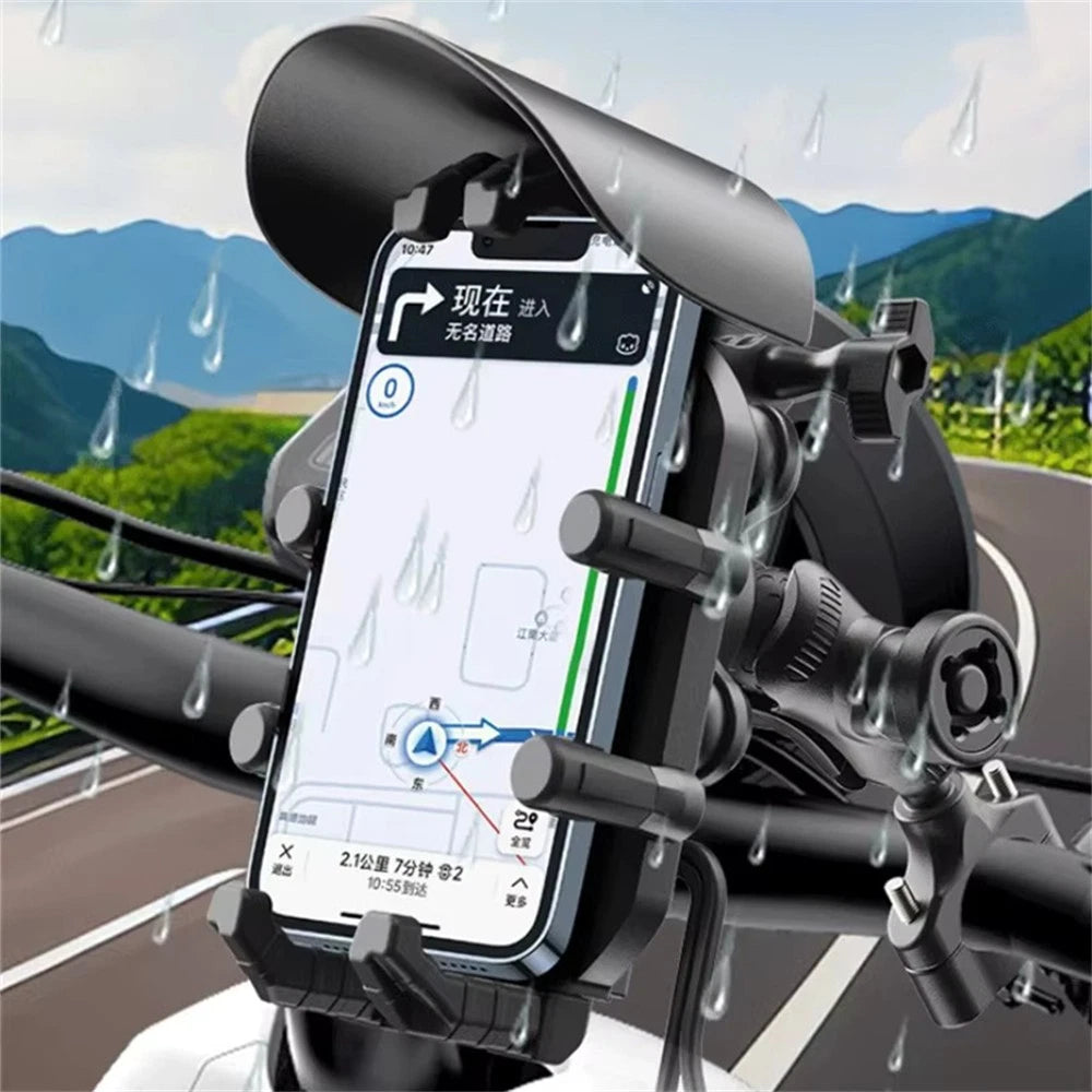 15W Wireless Charger Motorcycle Phone Holder with 30W USB C & 18W USB A