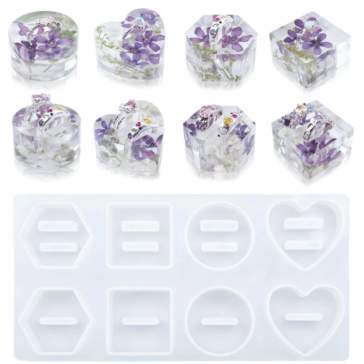 8 in 1 Silicone Mold for DIY Resin Craft