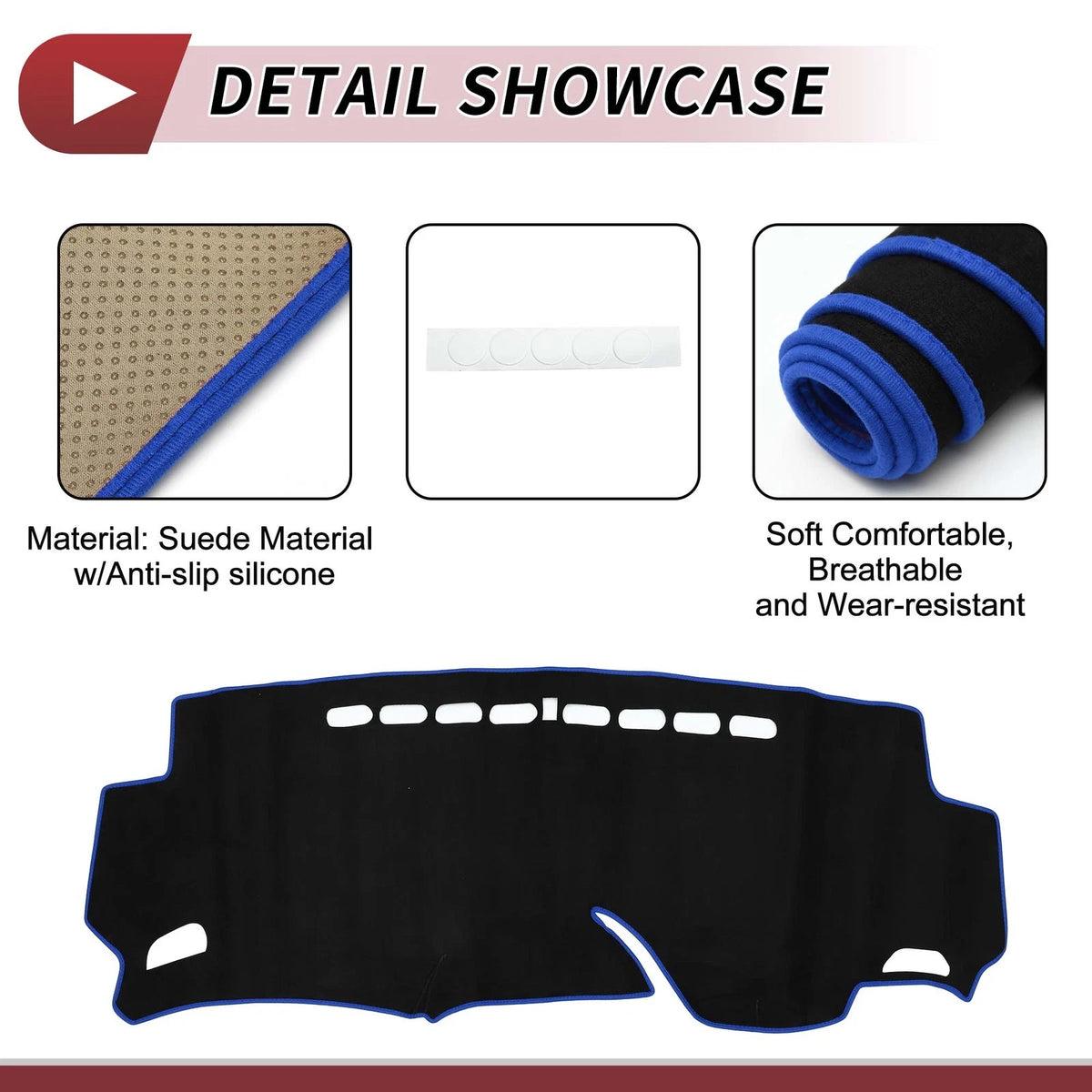 Dashboard Cover Mat for Honda Shuttle (2015–2024) Black Blue