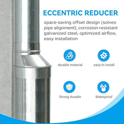 6 in to 4 in Offset Vent Adapter Duct Reducer for HVAC