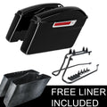 Hard Saddlebags with Black Conversion Brackets for Harley Softail (1984–2017)