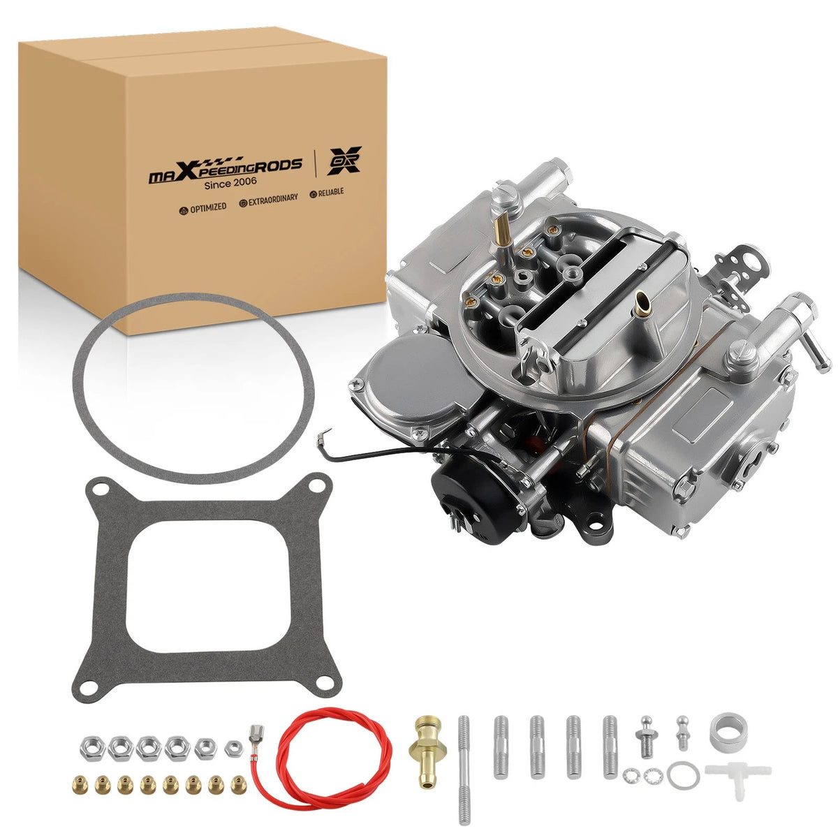4 Barrel Carburetor 600 CFM Electric Choke for Chevy 327, Ford Thunderbird 390