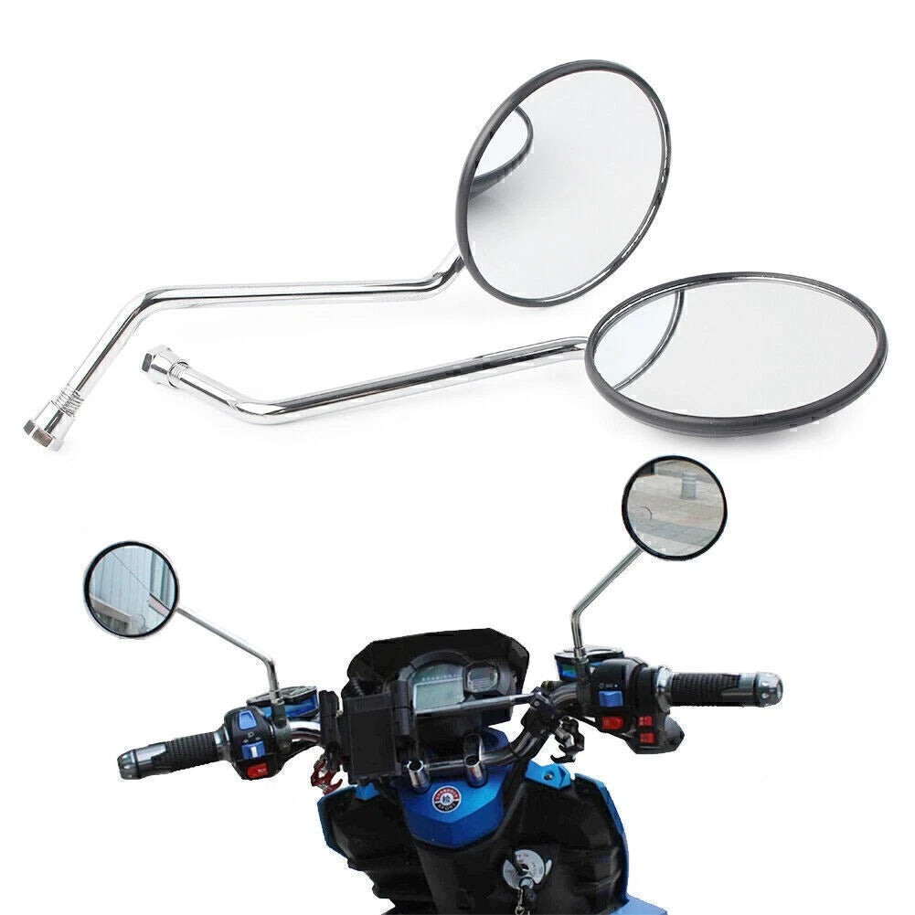 Round Rearview Side Mirrors for Yamaha Motorcycle (Universal 10mm)