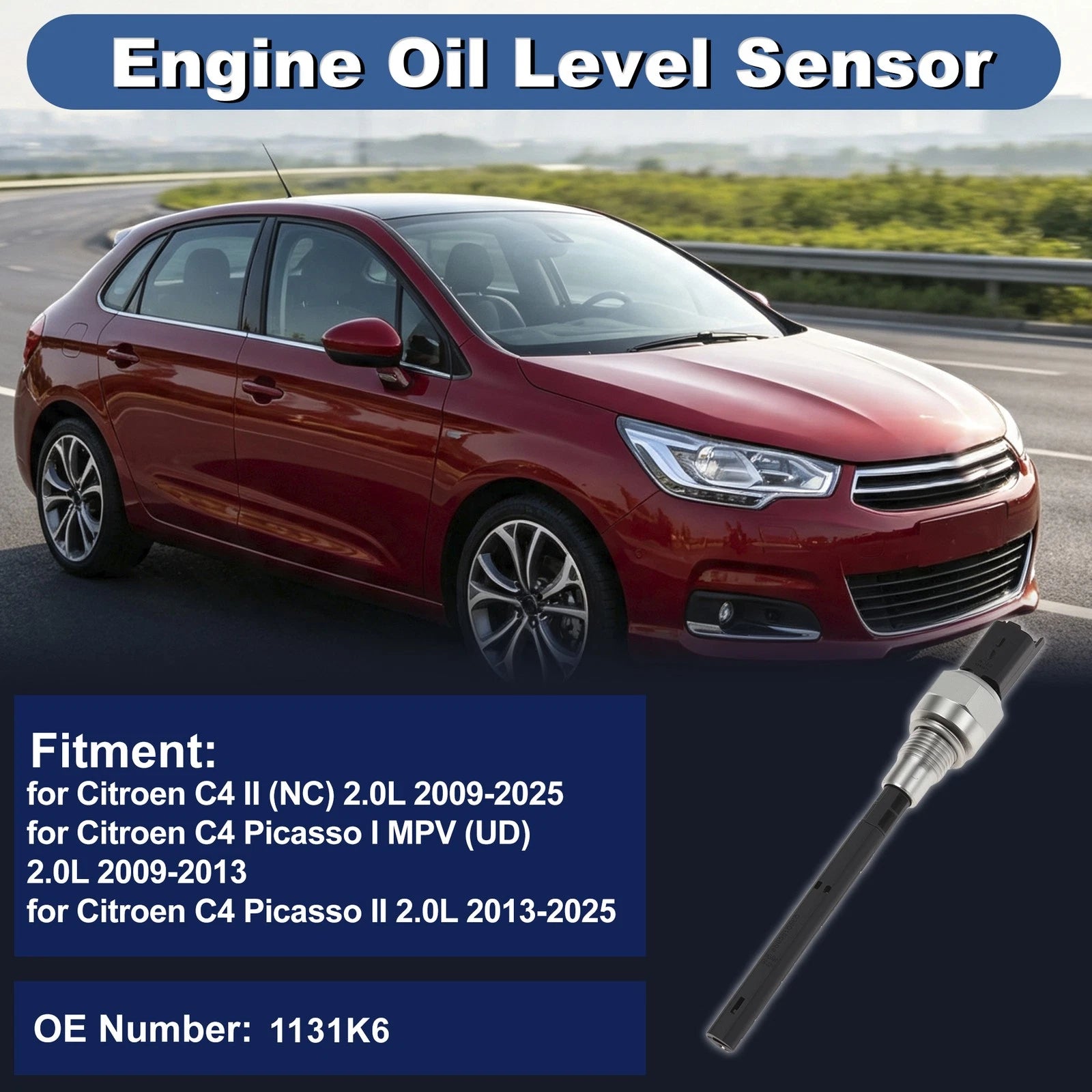 Engine Oil Level Sensor for Citroen C4 II (NC) 2.0L (2009–2025) 1131K6