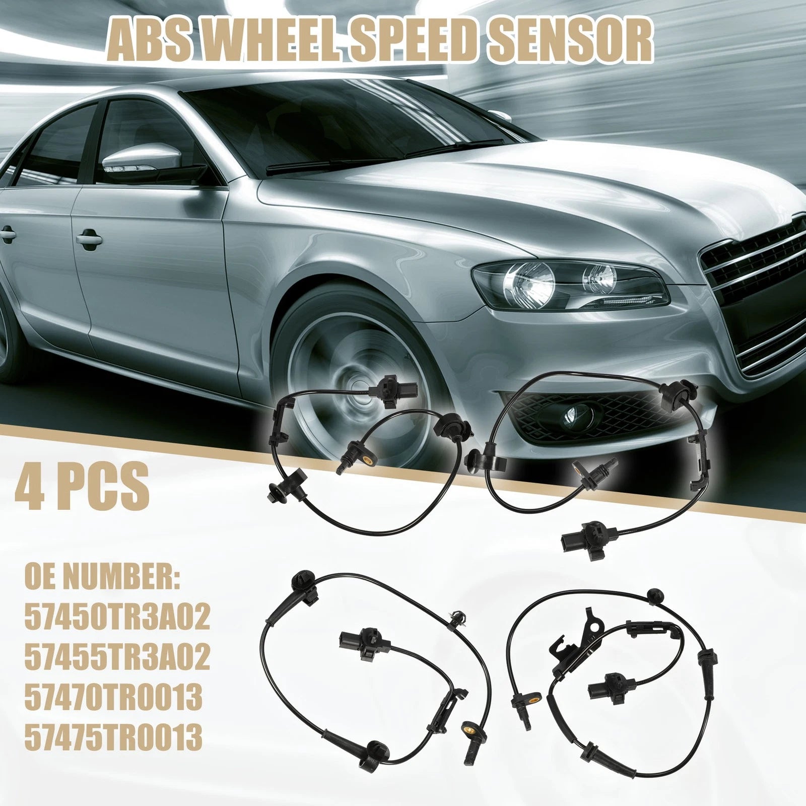 ABS Wheel Speed Sensor Front Left Right Replacement for Honda Civic (2012–2013)