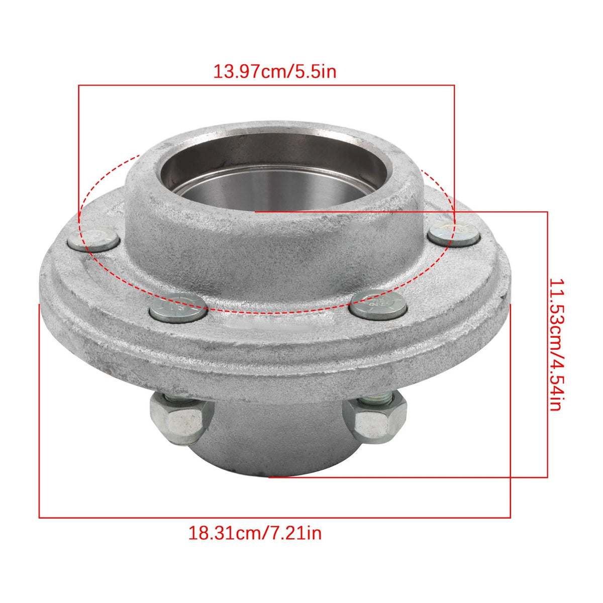 6-5.5" Galvanized Trailer Wheel Hub Kits for 6000 #42 Trailer Axles