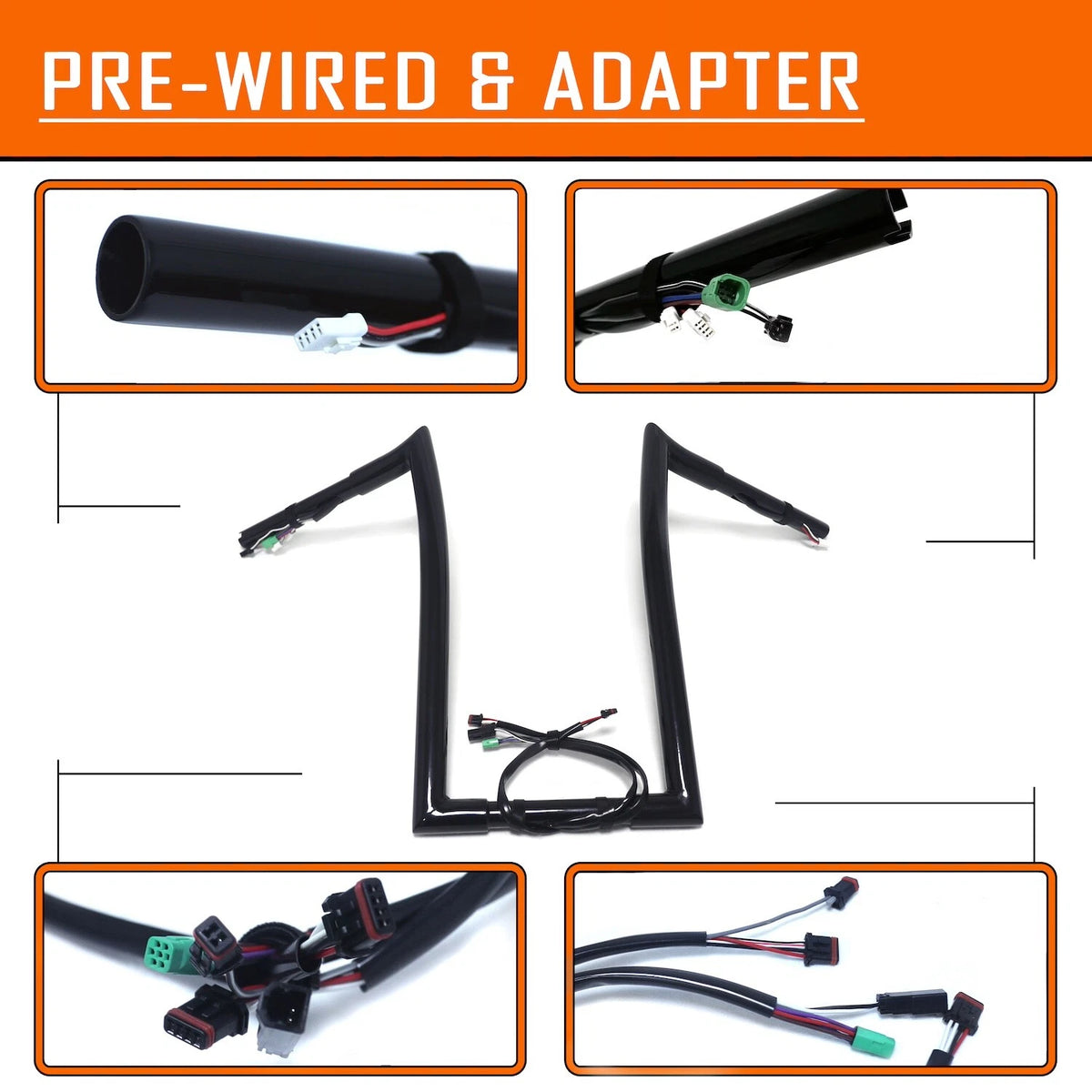 14" Prewired Ape Hanger Handlebar for Harley Road King FLHR FLHRC (2014–2015)