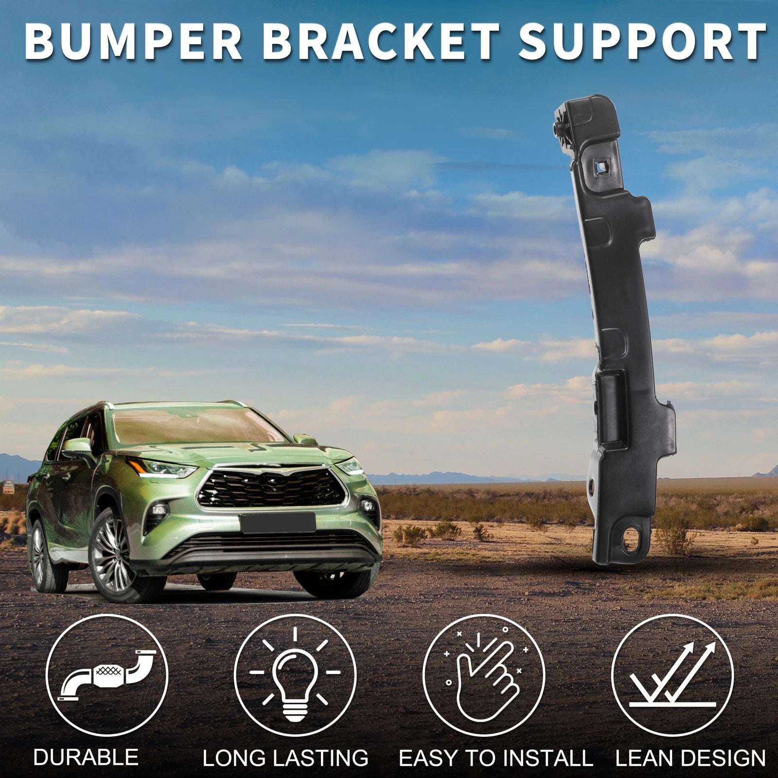 Left Front Bumper Retainer Bracket Replacement for Toyota Highlander (2014–2019)