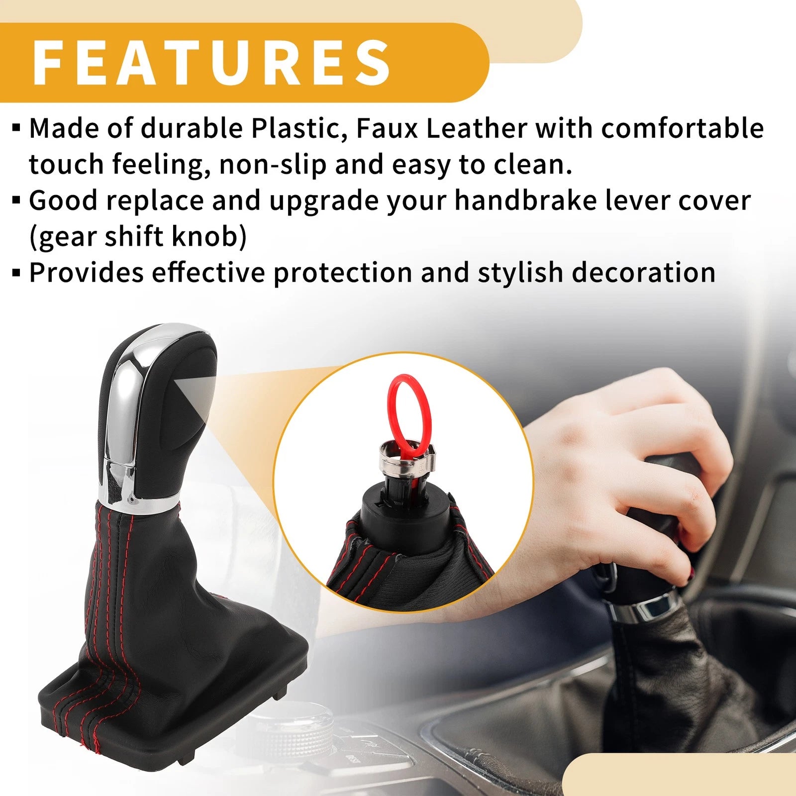 Automatic Gear Shift Knob Cover Replacement for Volkswagen Tiguan (2012–2015)