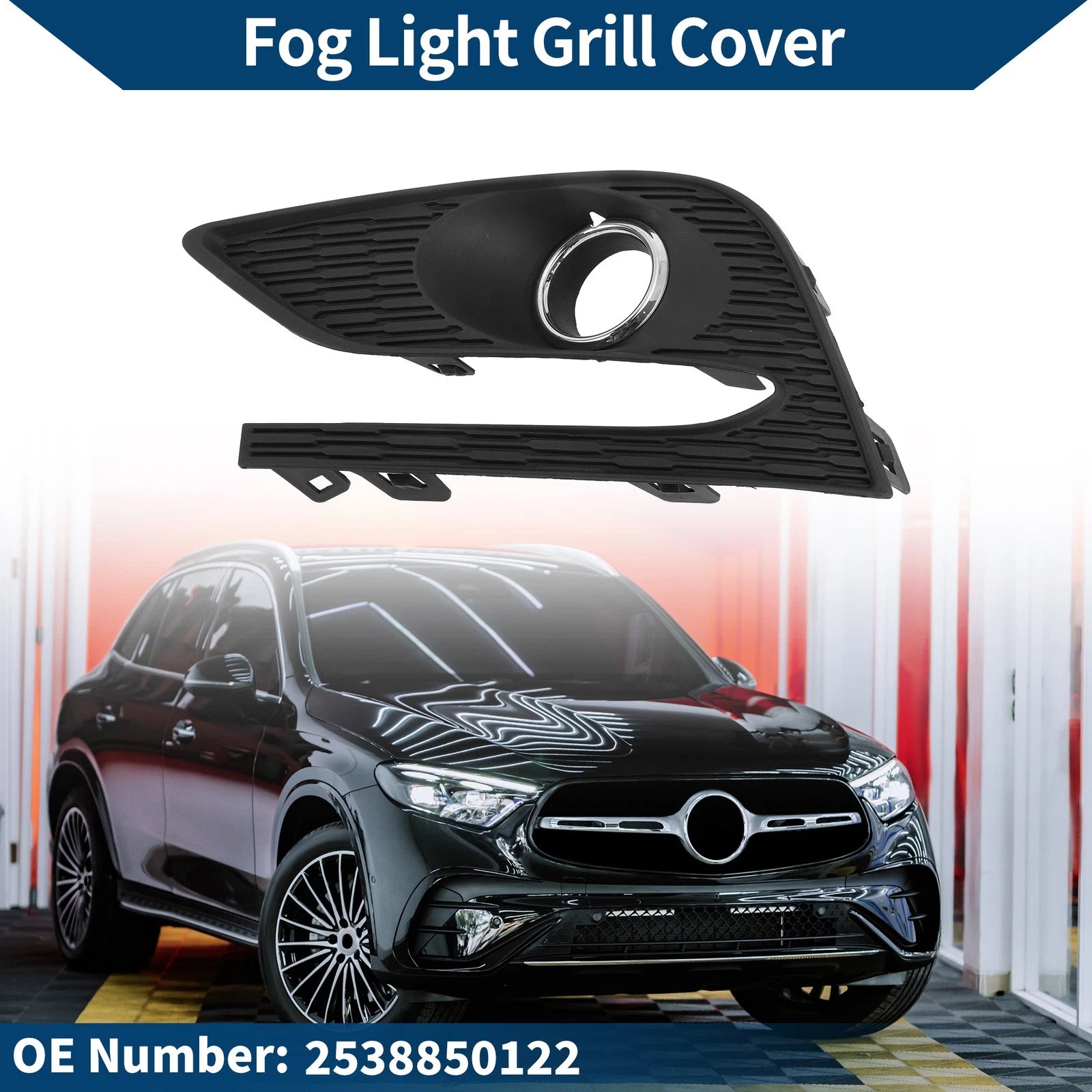 Front Left Fog Light Grill Replacement for Mercedes-Benz GLC300 (2016–2022)