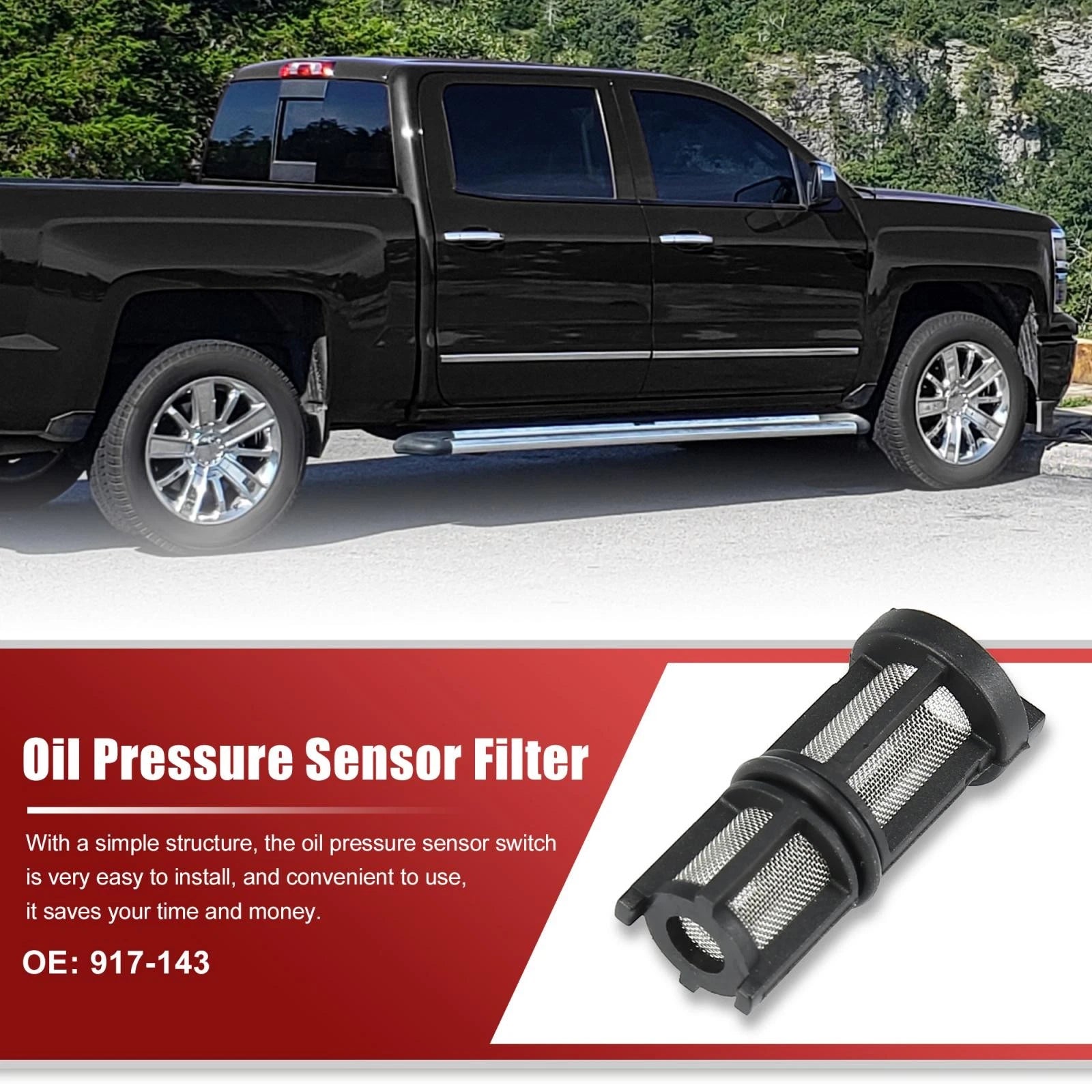 Oil Pressure Sensor Filter Compatible for GMC and Chevrolet (2005–2015)