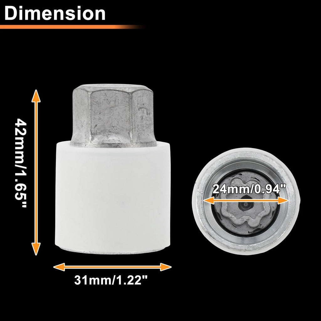 Type D Wheel Lock Lug Nut for Audi A4 (Locking Nut Key Socket)