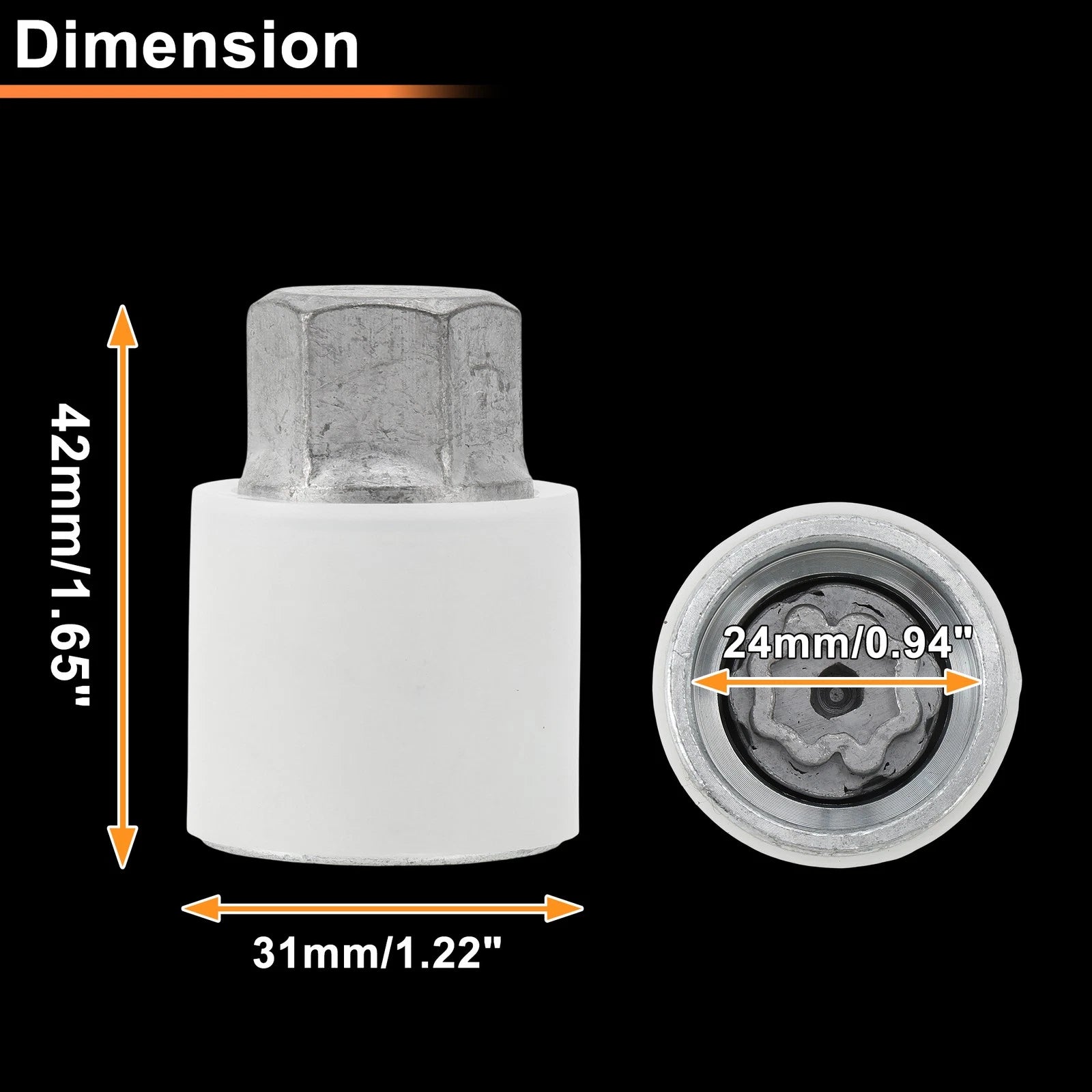 Type D Wheel Lock Lug Nut for Audi A4 (Locking Nut Key Socket)