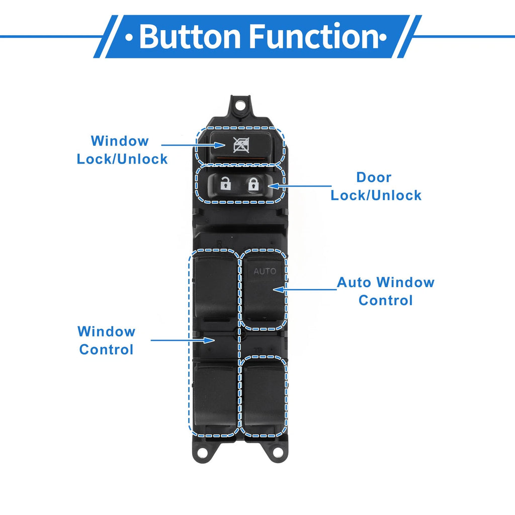 Front Right Power Window Switch Replacement for Toyota Camry Tacoma Highlander (2005–2015)
