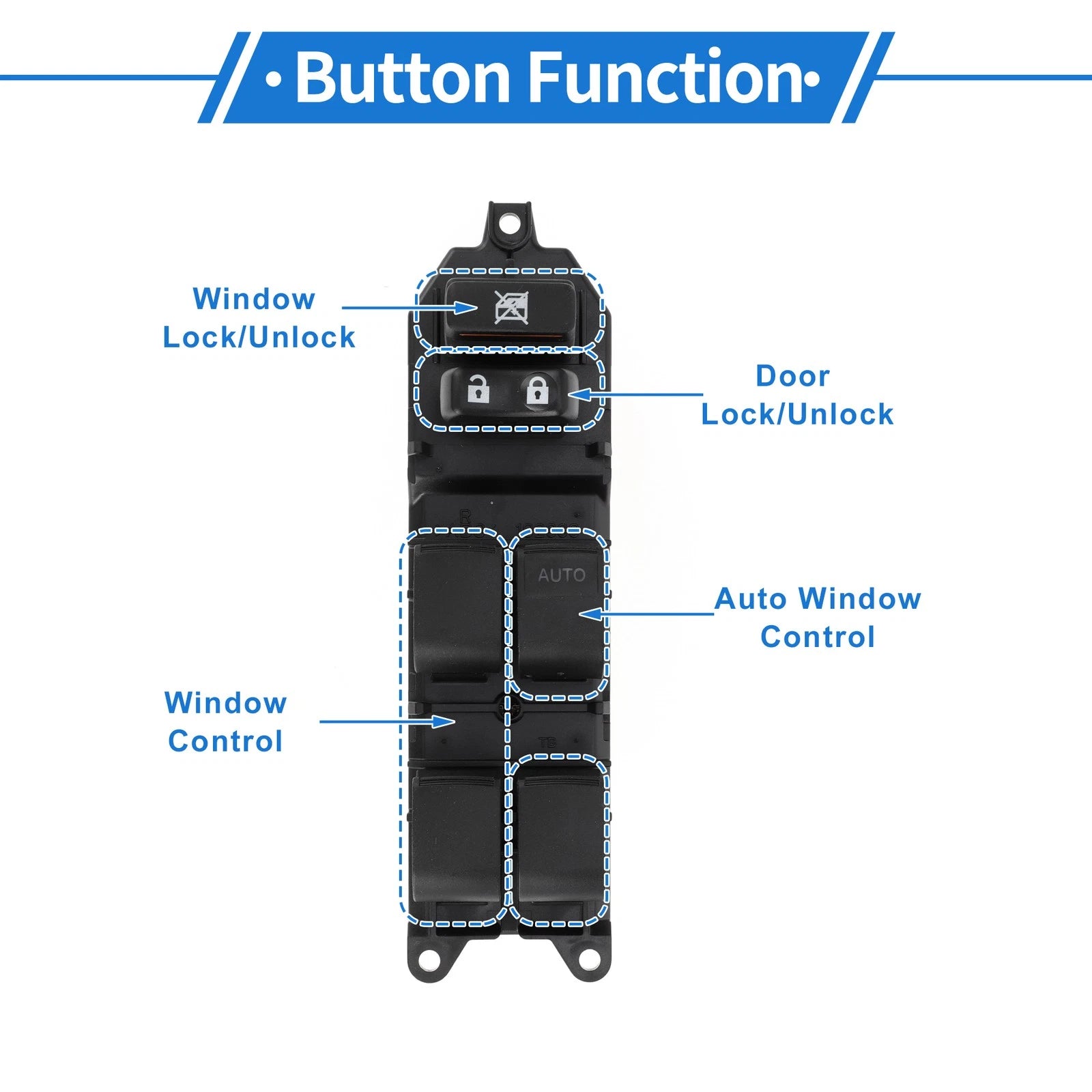 Front Right Power Window Switch Replacement for Toyota Camry Tacoma Highlander (2005–2015)