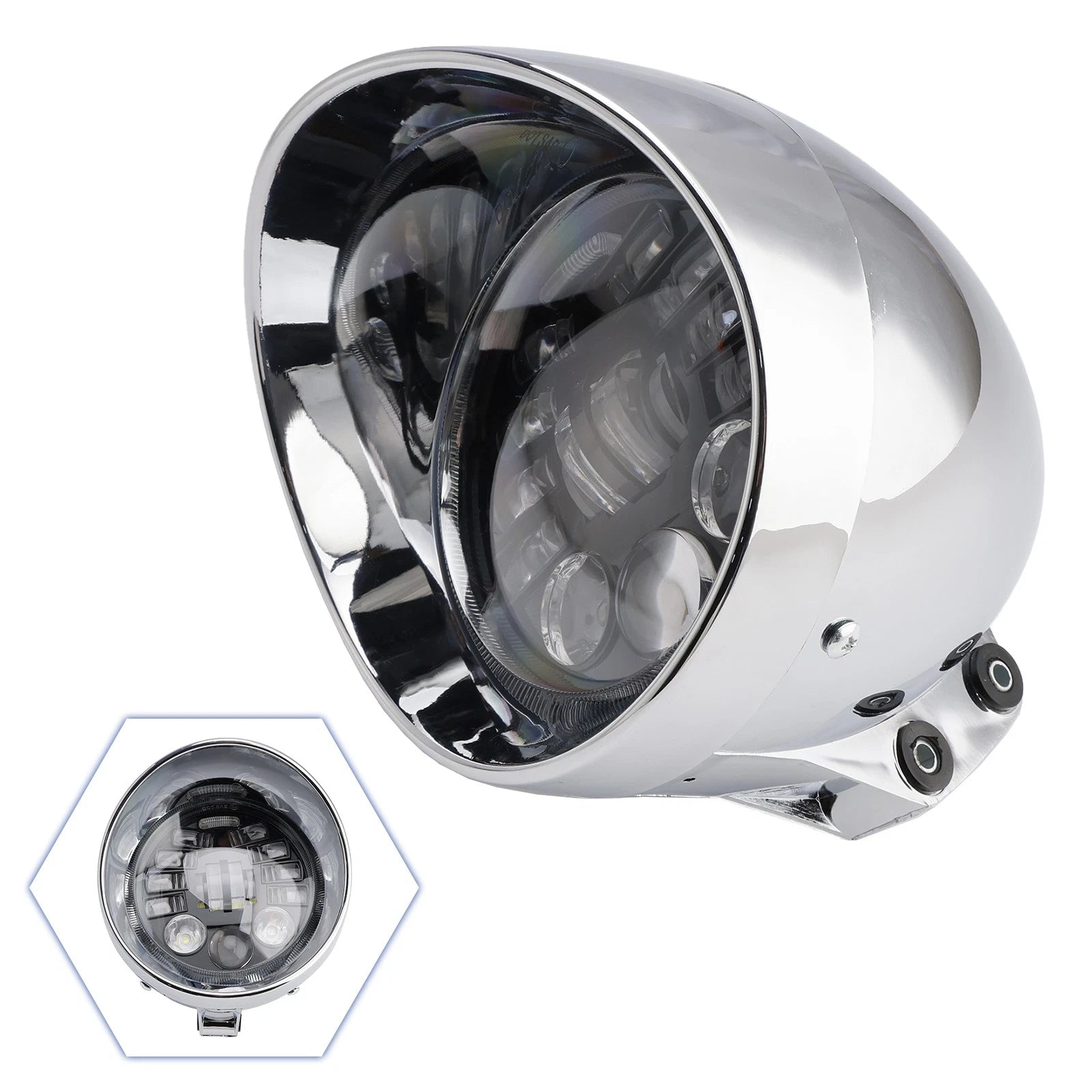 5.75" Chrome Headlight Spotlight for Universal Motorcycle (Fits )