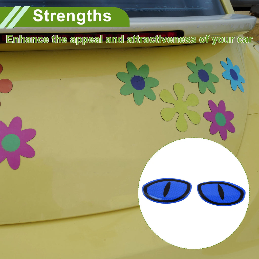 Reflective Bumper Decal for Universal Fit (Fluorescent Blue, Devil's Eye)