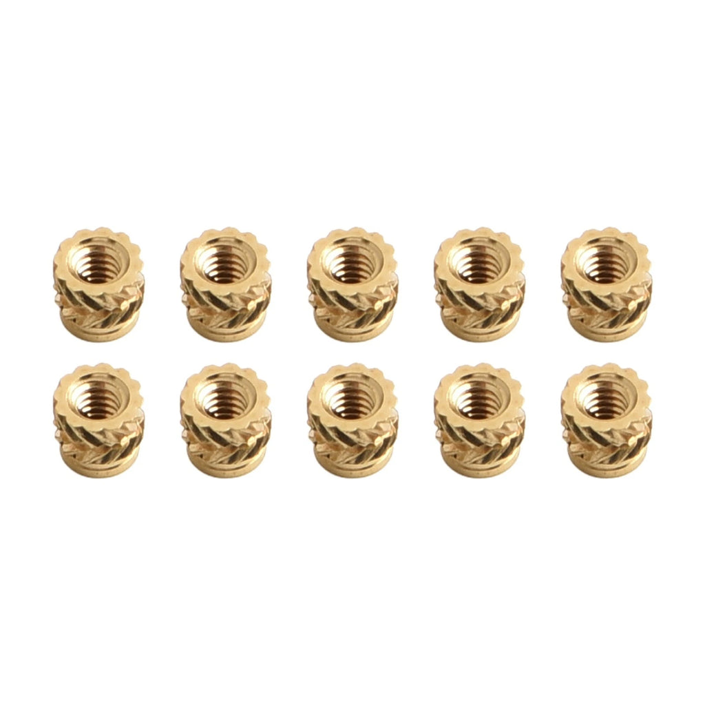 Set of 10 Solid Fixing Threaded Brass Insert Nuts for 3D Printing
