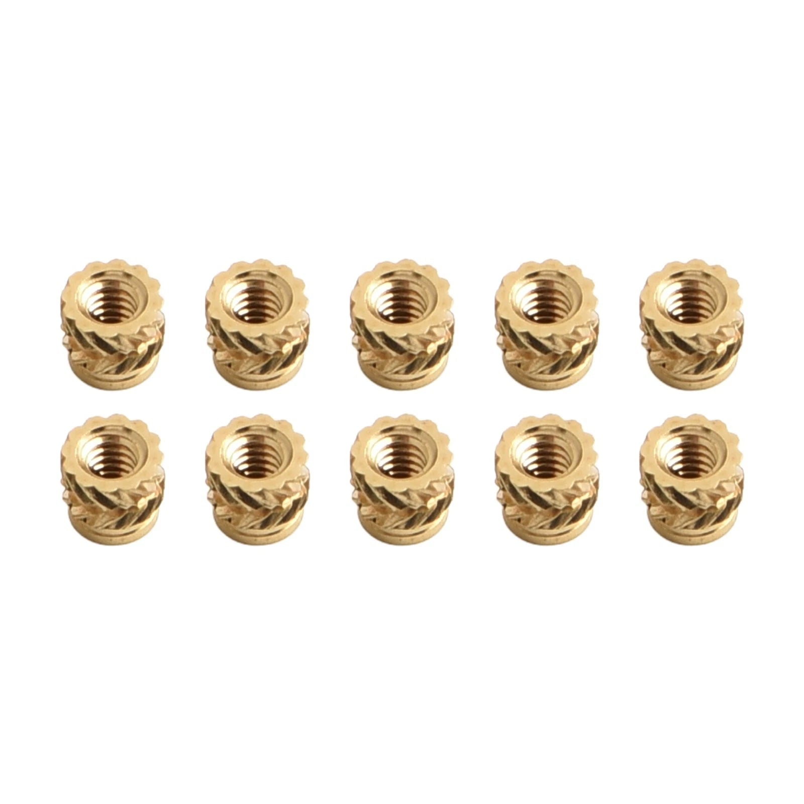 Set of 10 Solid Fixing Threaded Brass Insert Nuts for 3D Printing