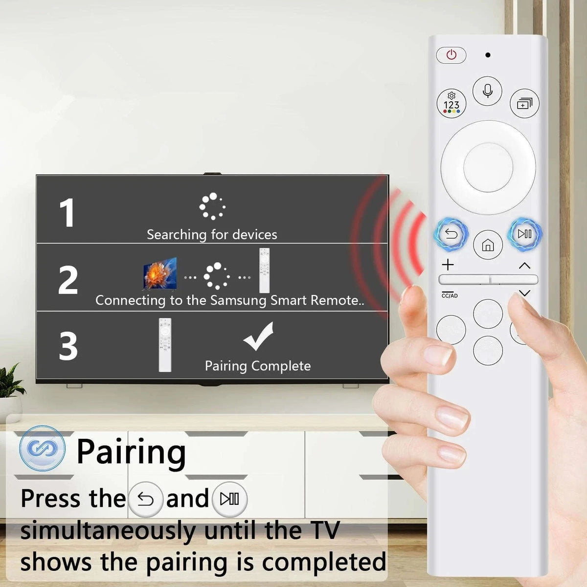 TV Remote Control for Samsung (Solar/USB Type-C Charging)