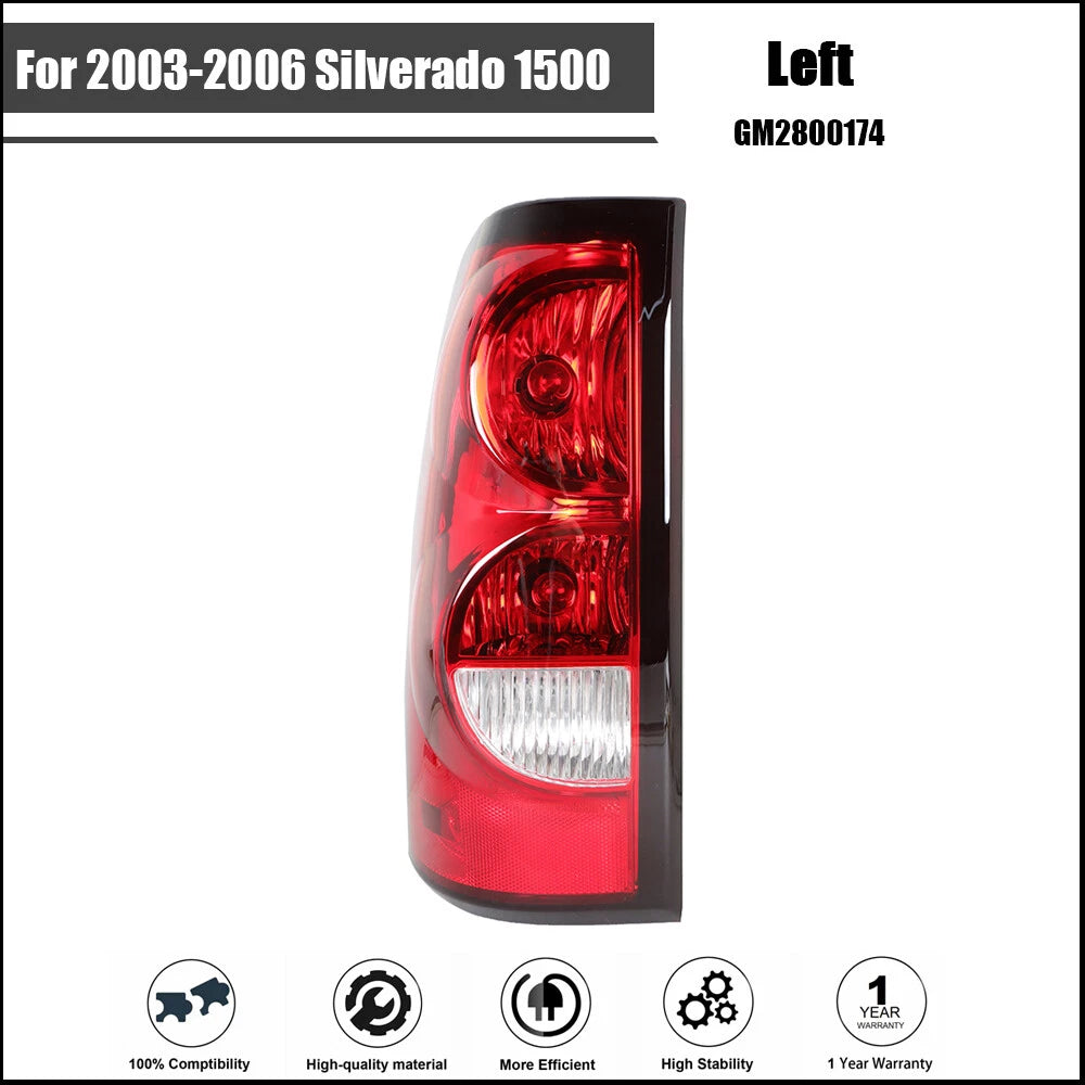 Tail Light Set for Silverado 1500 (2003–2006) LH Halogen Outer Lamps