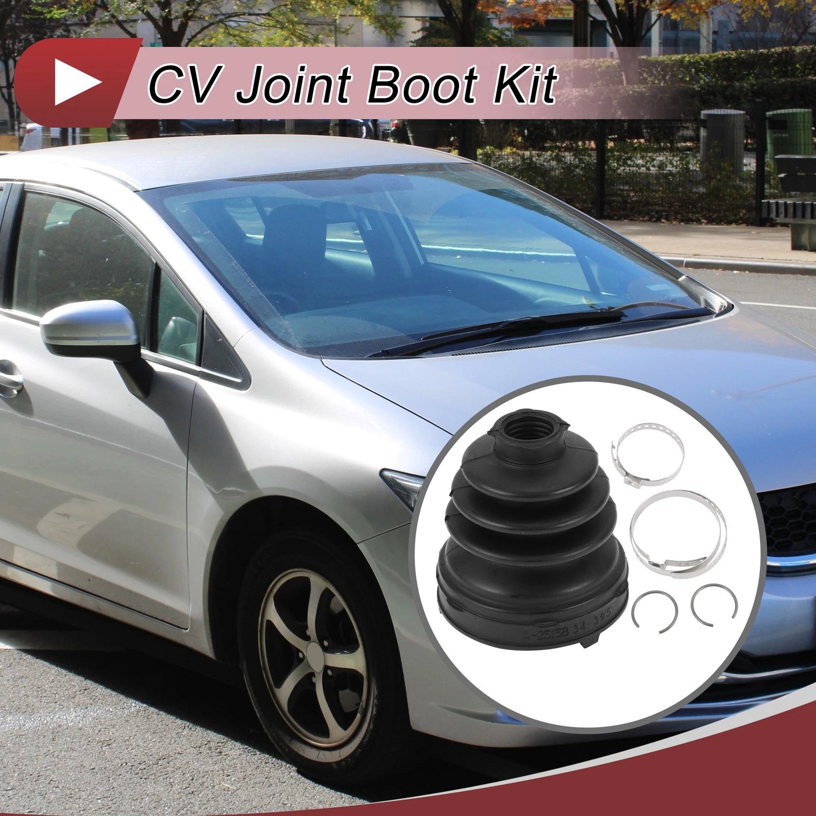 Left Inner CV Joint Boot Kit with Clamp for Honda Civic (2006–2011)