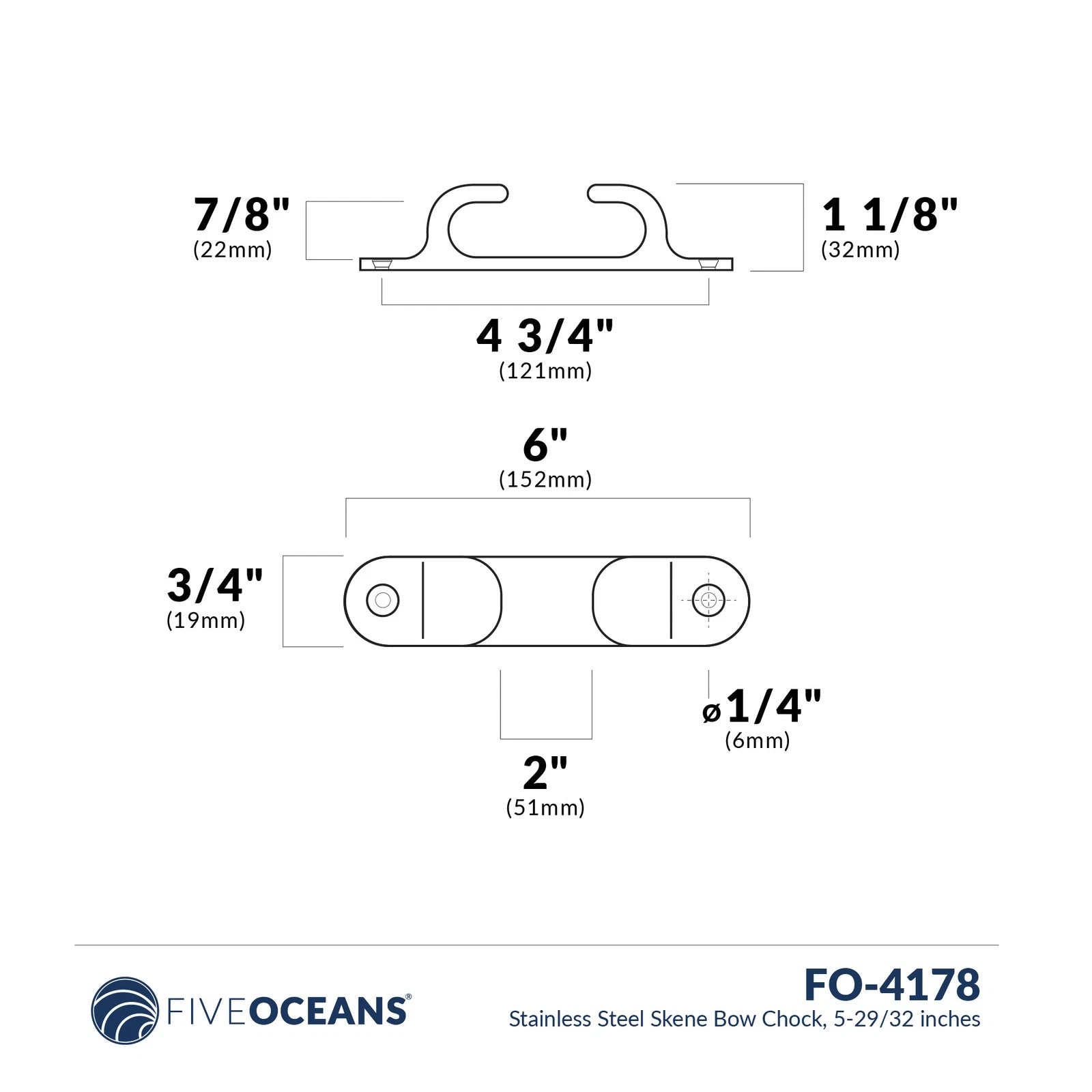 Skene Bow Chock for Five Oceans (150mm) FO4178