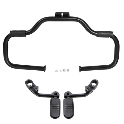 Matte Black Engine Guard Footpegs for Harley Softail Fatboy (2000–2017)